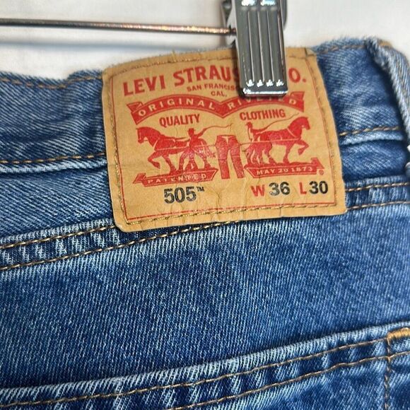 Levi’s Mens 505 Straight Leg Jeans size 36x30 - Picture 4 of 9